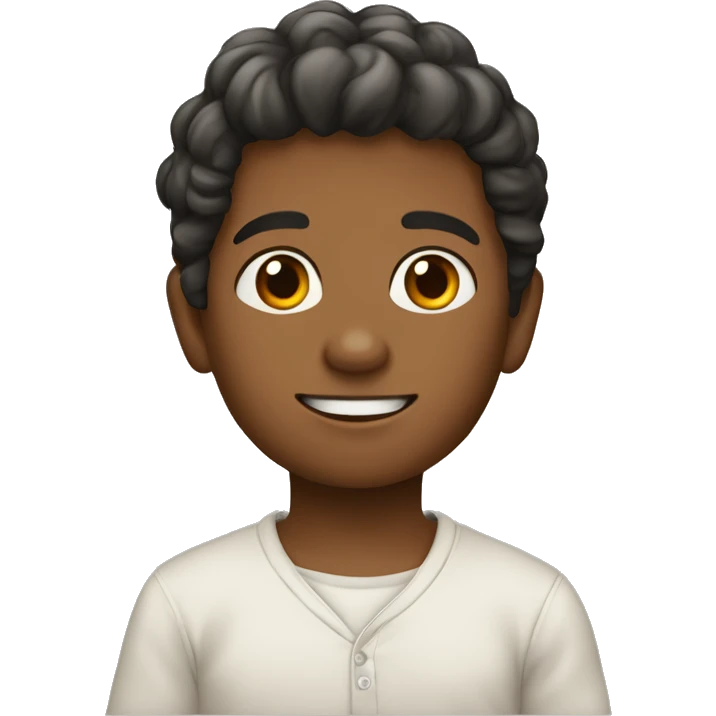 niño de rulos color castañ emoji