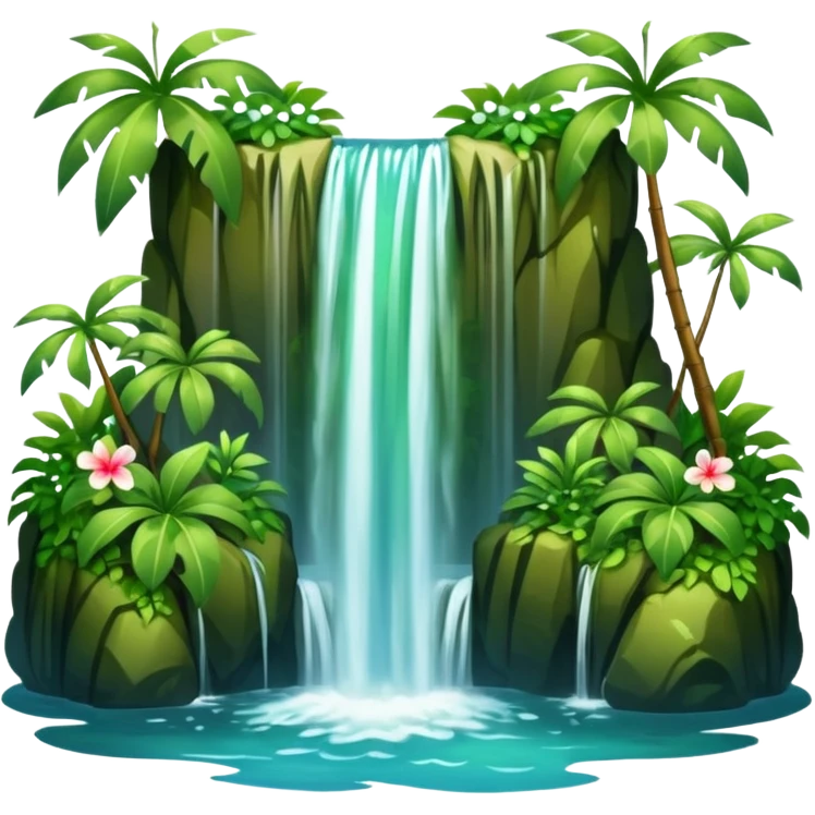 Hawaiian waterfall emoji
