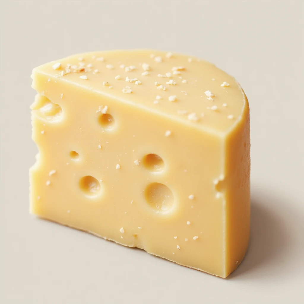 isolated piece of parmesan cheese, realistic style, natural details, no background emoji