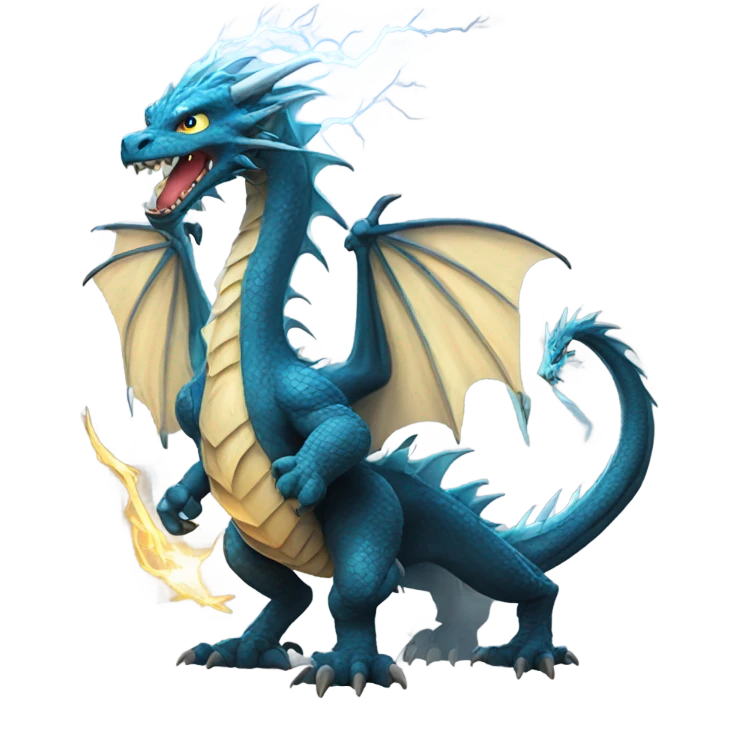 Dragon made of lightning emoji
