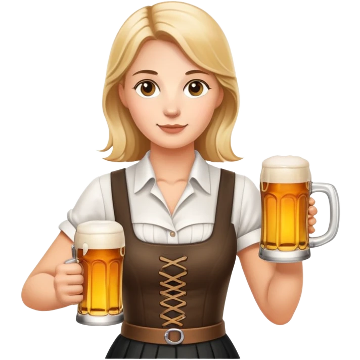 German waitress, standing, holding a stein of beer in the hand  emoji