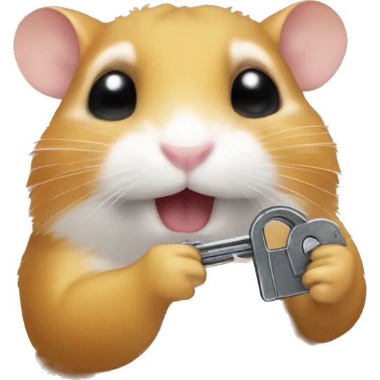 hamster holding a key in his hands emoji