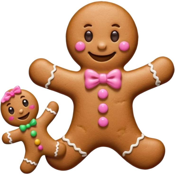 Gingerbread man in pink emoji