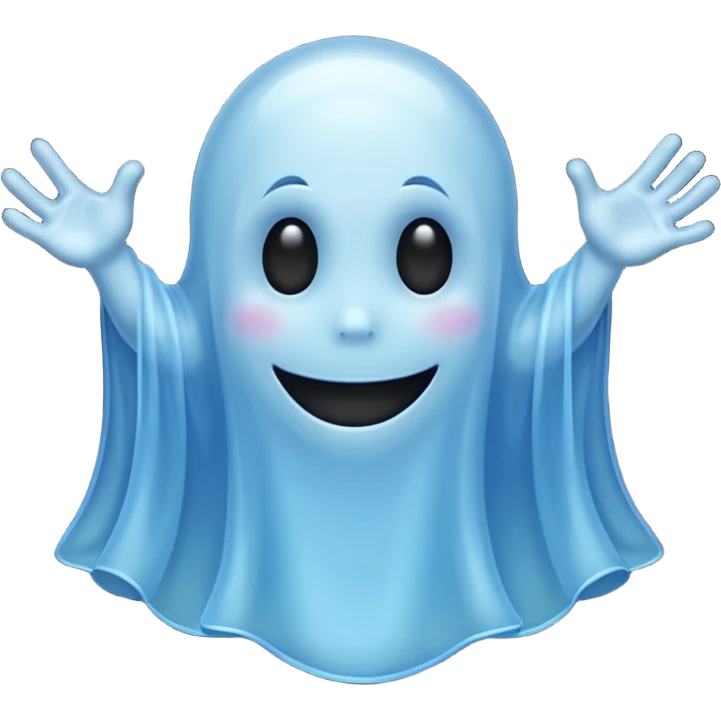 Blue ghost with cute smile emoji