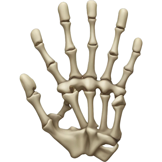 Skeleton hand with 2 middle fingers down emoji