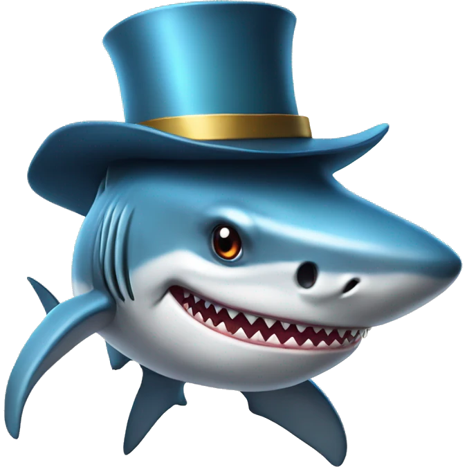 shark with tophat emoji