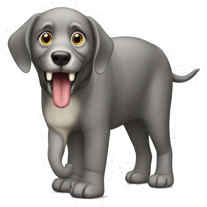 Um perro con trompa de elefante emoji