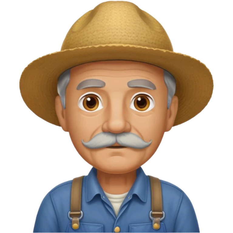 old man wear with mustache wearing farmer's uniform  emoji