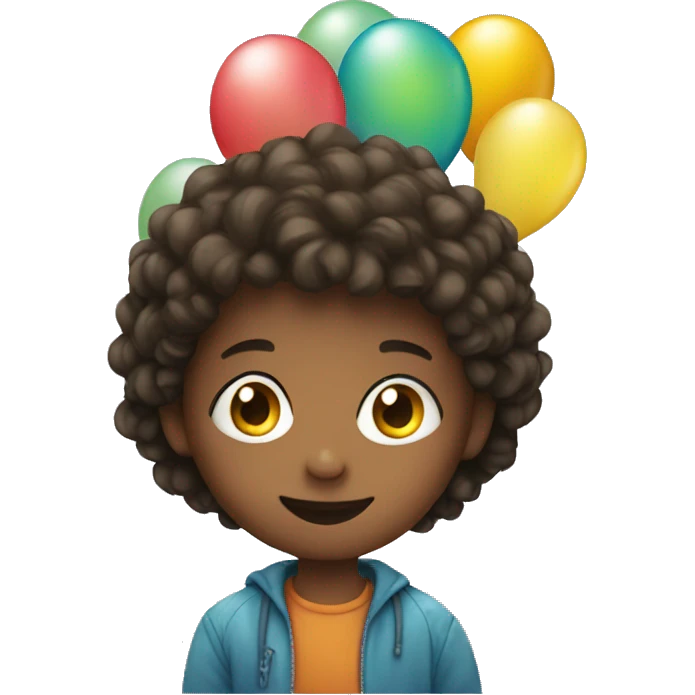 child with balloons emoji