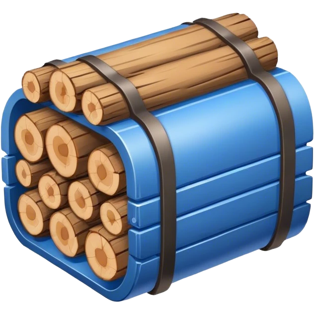 Create logo for log storage database. It must be primarily in blue color. emoji