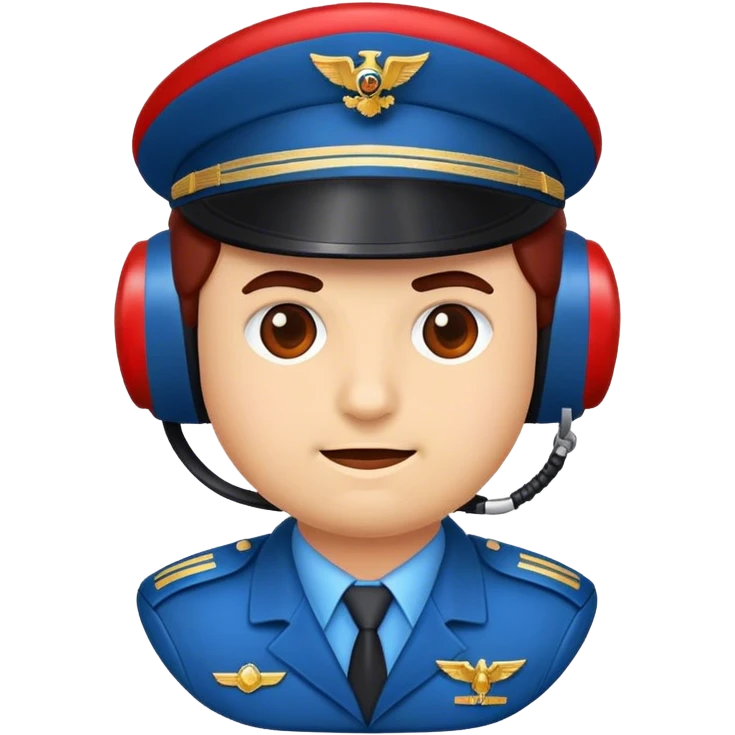 create a marchal pilot emojy using blue and red and wh emoji