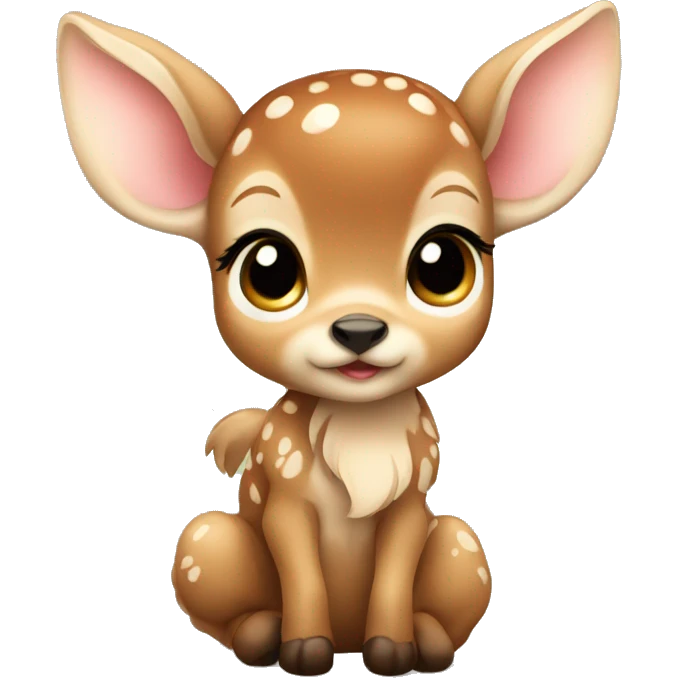 cute baby fawn with bow emoji