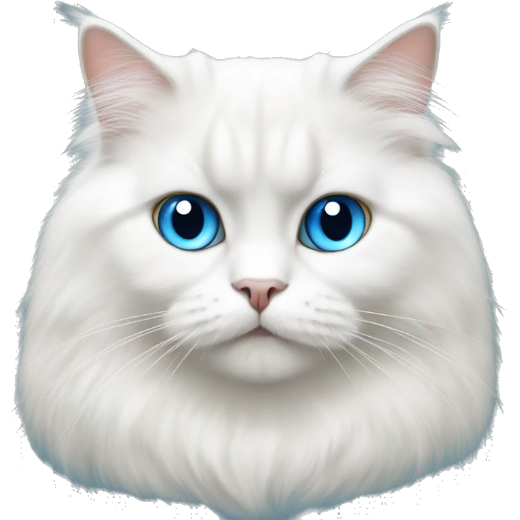 White British longhair cat blue eyes  emoji