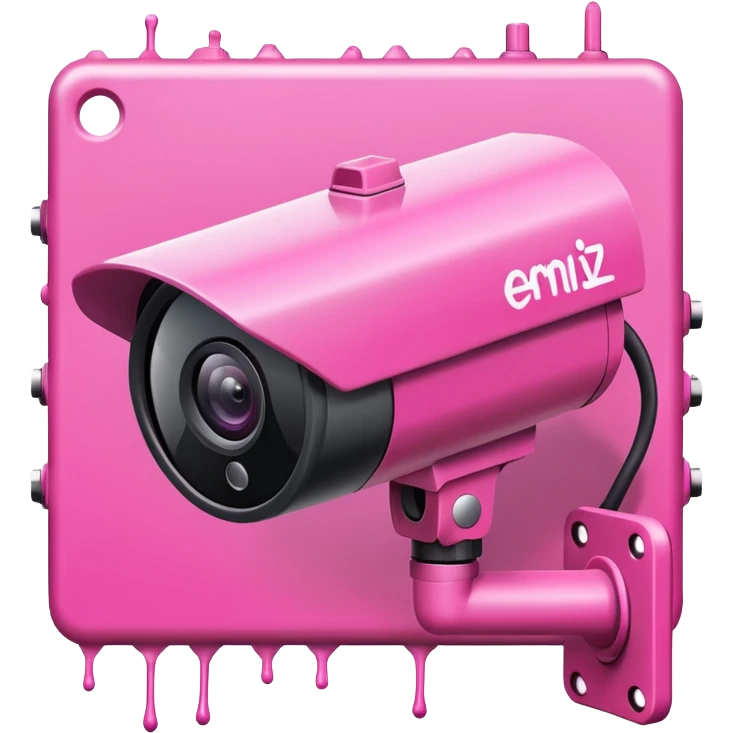 Security Camera pink with graffity emoji