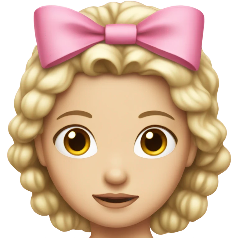 White princess in a pink bow emoji