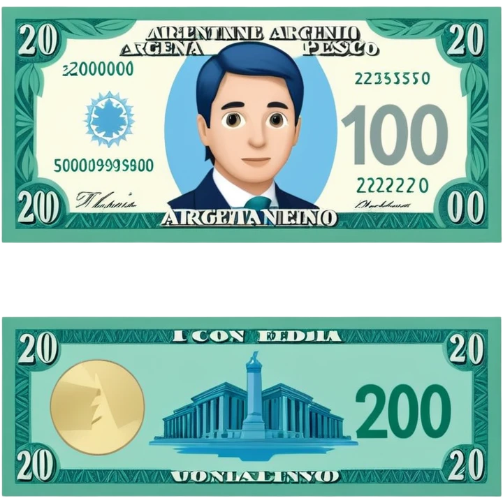 billete de 20000 pesos argentinos emoji