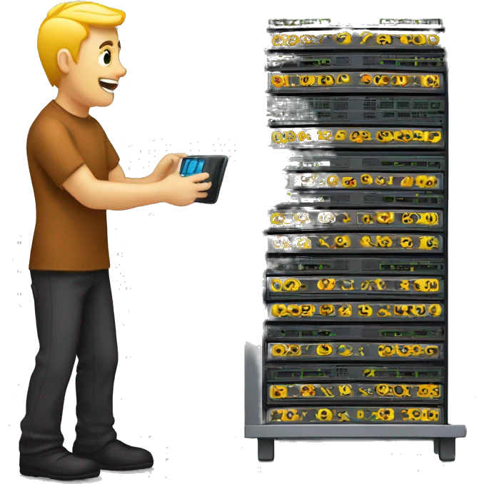 server rack sending an http request emoji
