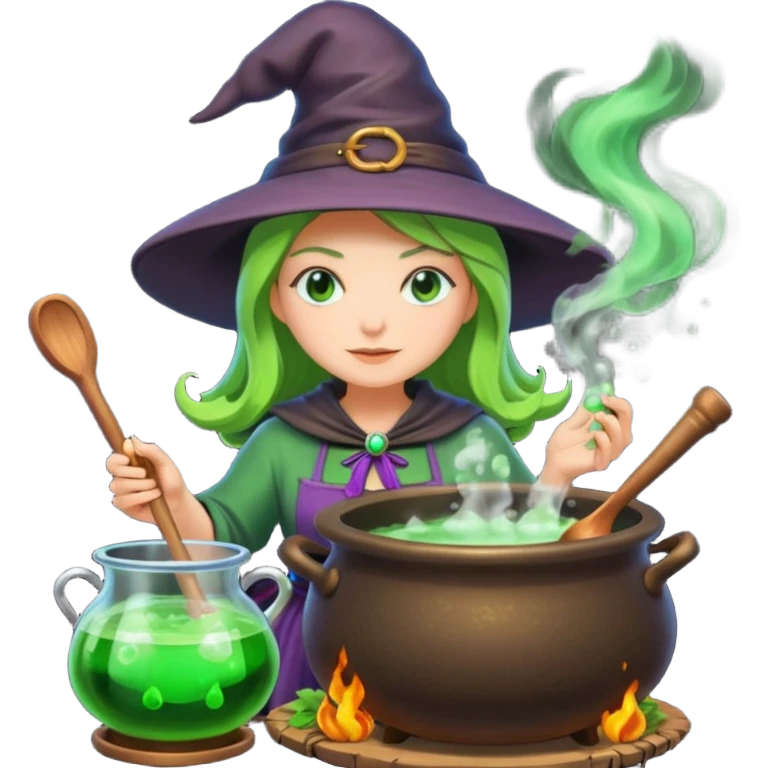 green witch cooking potion emoji