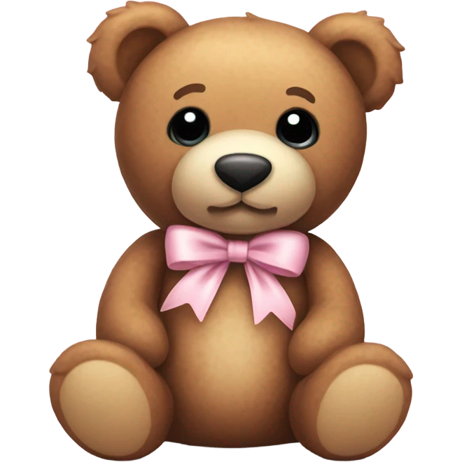 teddy bear with light pink bow emoji