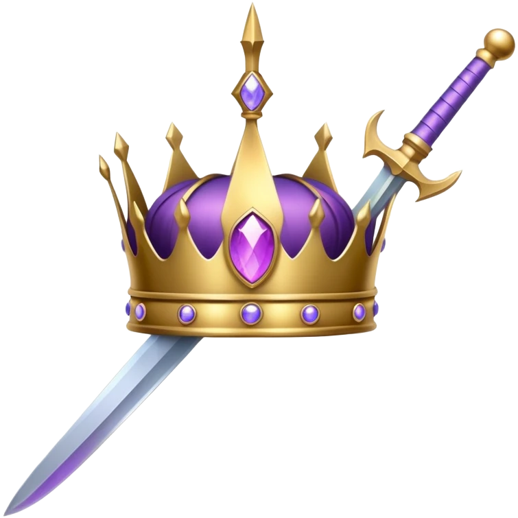 crown, purple aura, sword   emoji