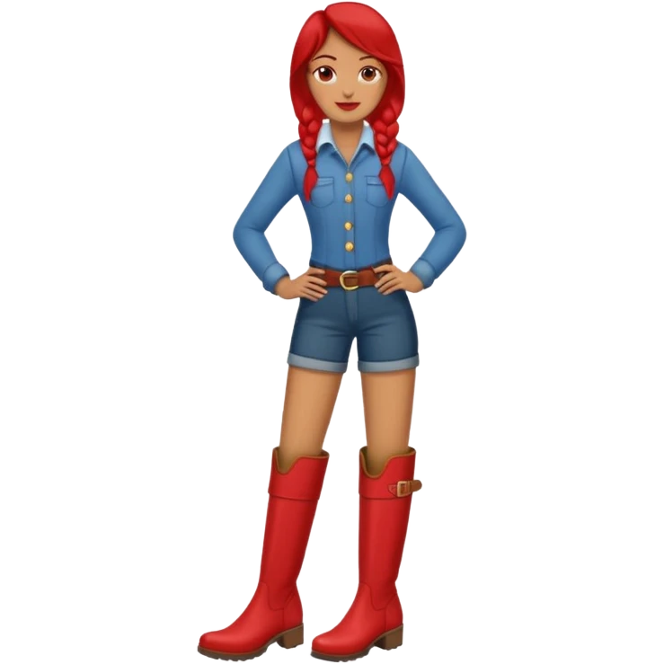 woman's red long boots emoji