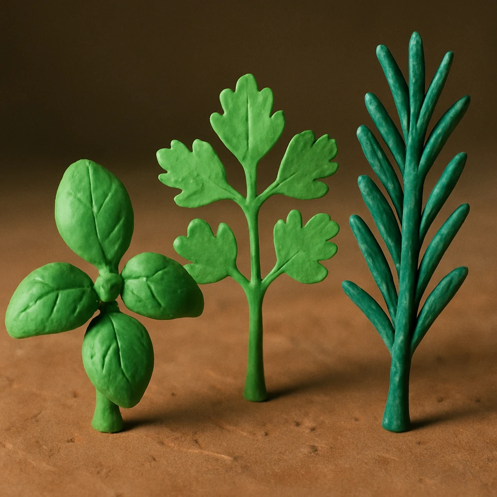 herbs, claymation style emoji