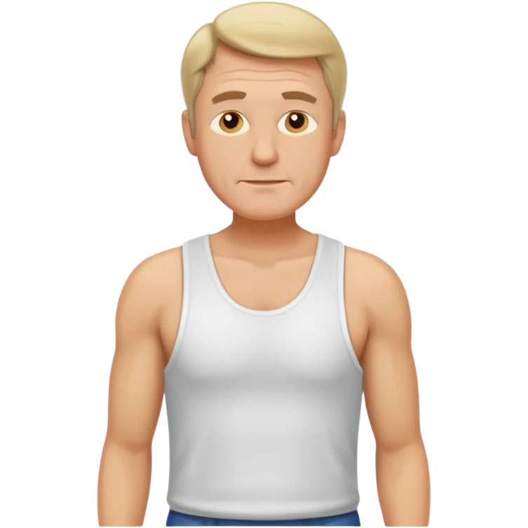 fat middle aged white man in wifebeater emoji