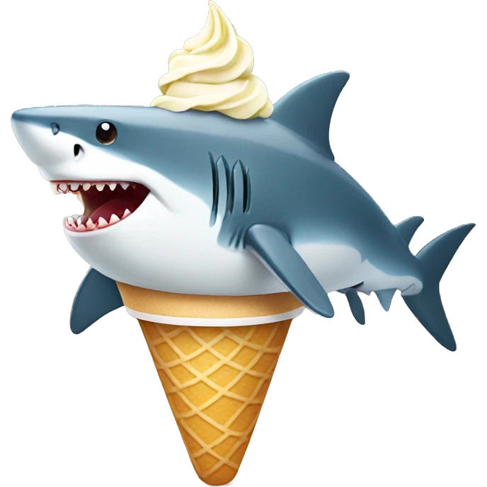 Shark eating ice cream emoji