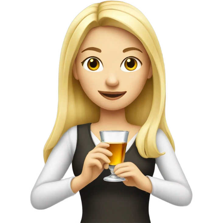 Blonde girl with a shot glass emoji