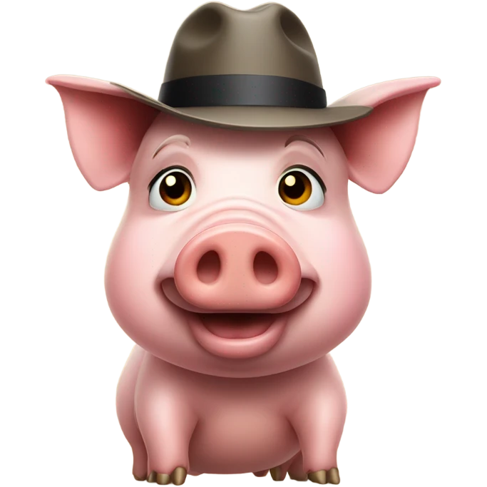 pig secret agent fedora emoji