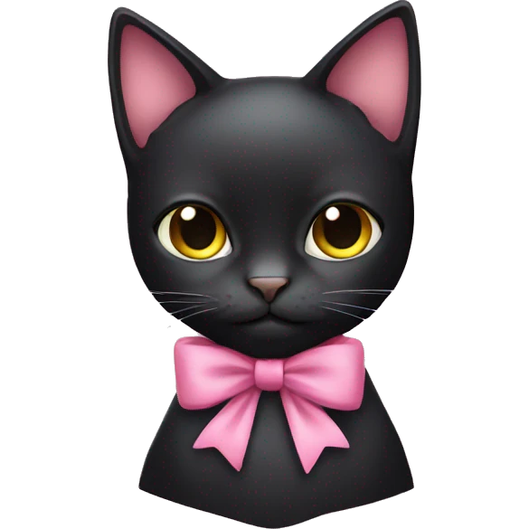 Black cat pink bow emoji