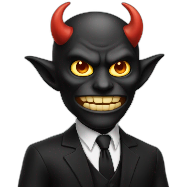 Demon in black suit emoji