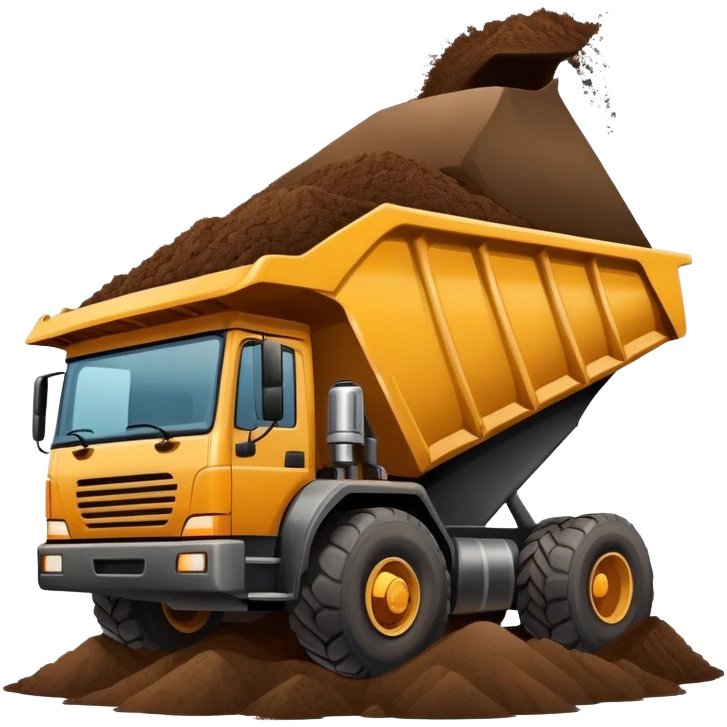 Dump truck with dirt dumping  emoji
