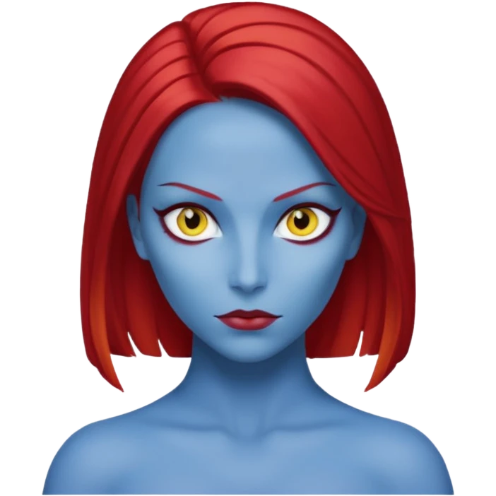  x-men mystique red sleek back hair yellow eye  emoji