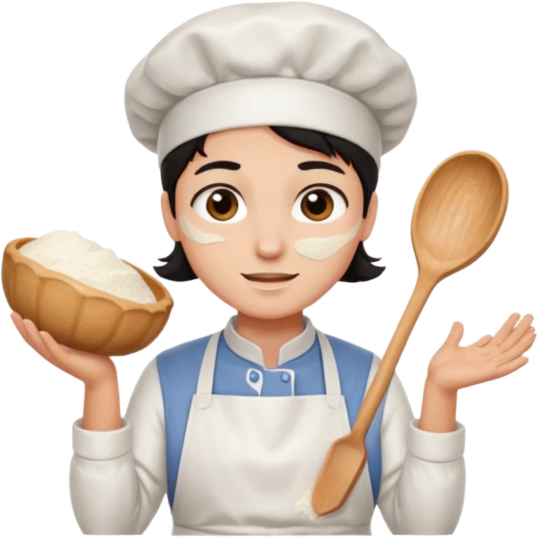 confeiteira do cabelo preto emoji