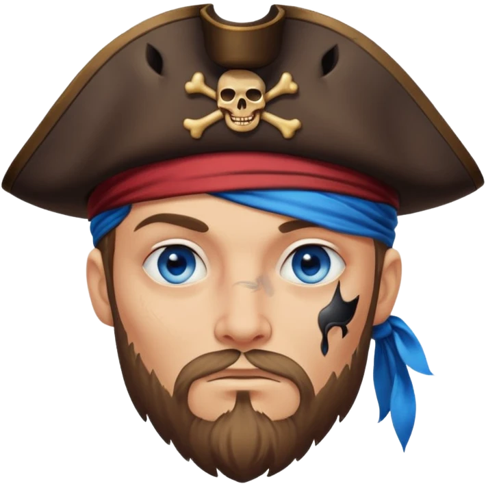 blue eyed pirate with a scar over one eye emoji