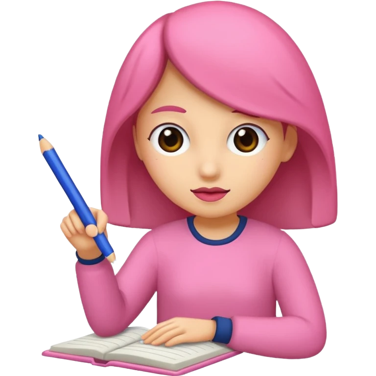 lapiz rosa escribiendo emoji