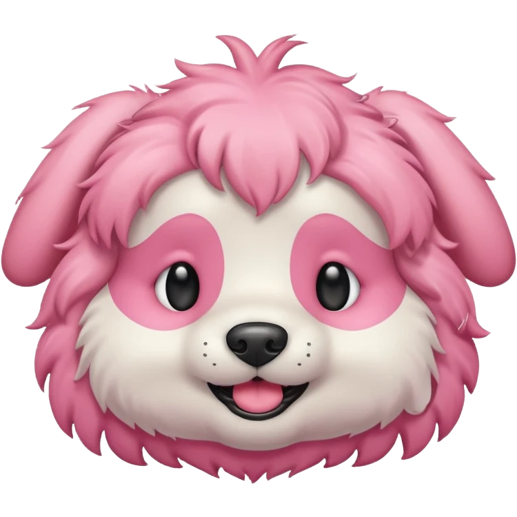 Blushing pink dog emoji