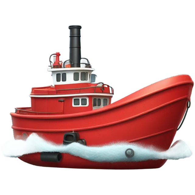 A red tug boat  emoji
