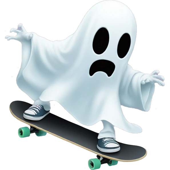 Ghost on skateboard  emoji