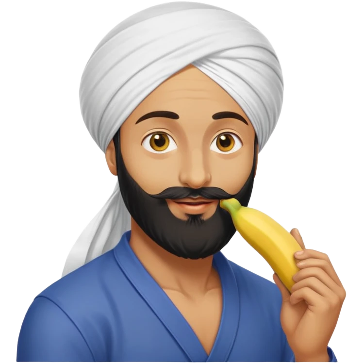 Sikh eating banana  emoji