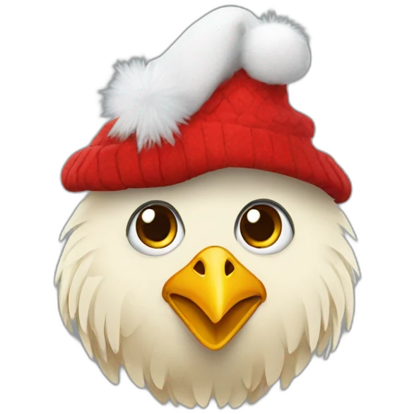 pollo con gorro de navidad emoji
