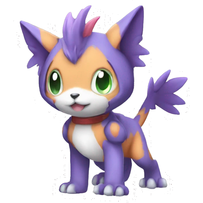 cute kawaii cool Digimon-Fakemon-animal full body emoji