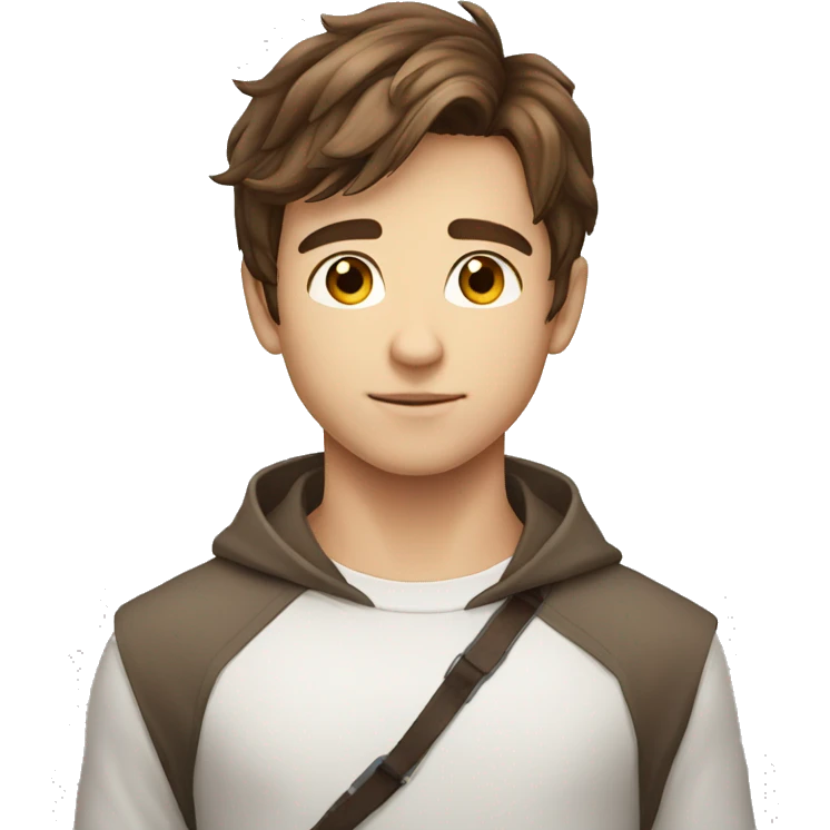 handsome brown hair boy white posing gallantly emoji
