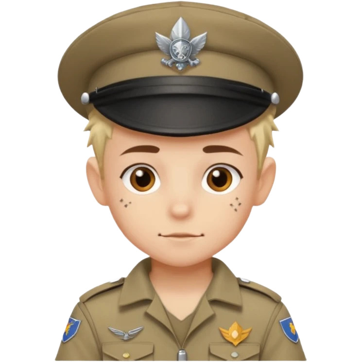 tattoed scout kid, spiky haired with scout uniform and hat emoji