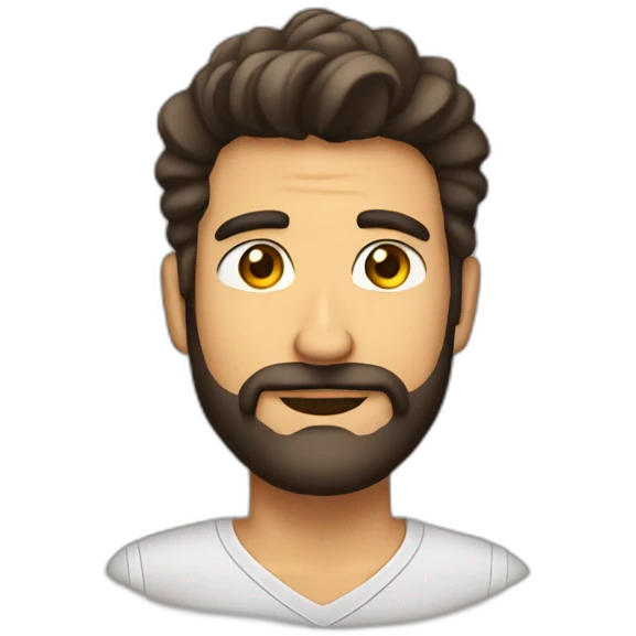 Hombre joven barba electrico moreno emoji