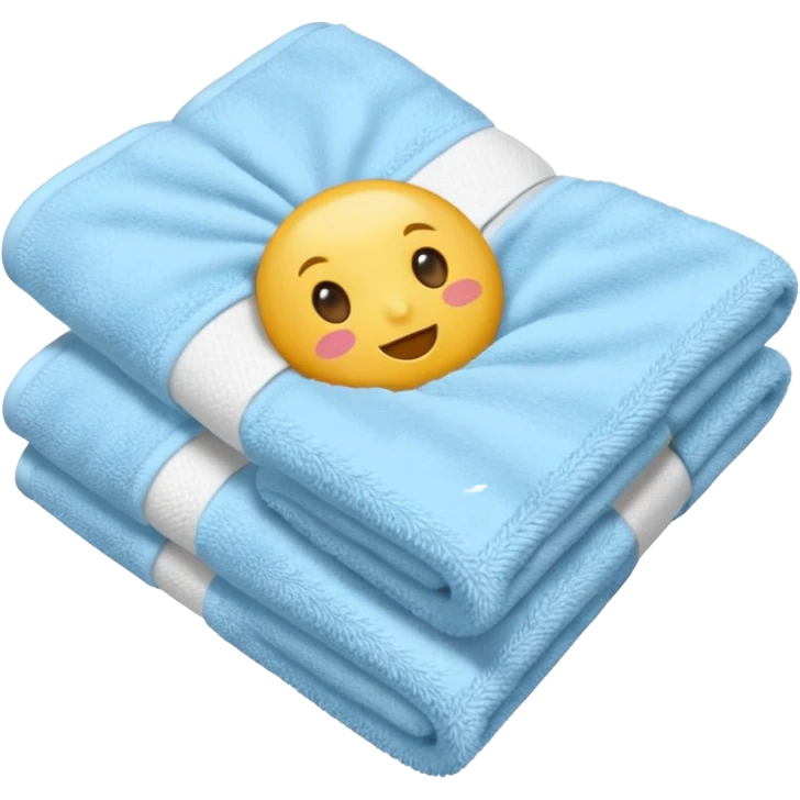 baby blue hotel room towel emoji