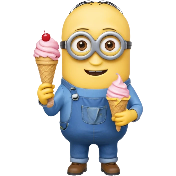 Make a minion holding an ice cream  emoji