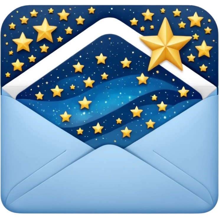 a beautiful starry envelope emoji