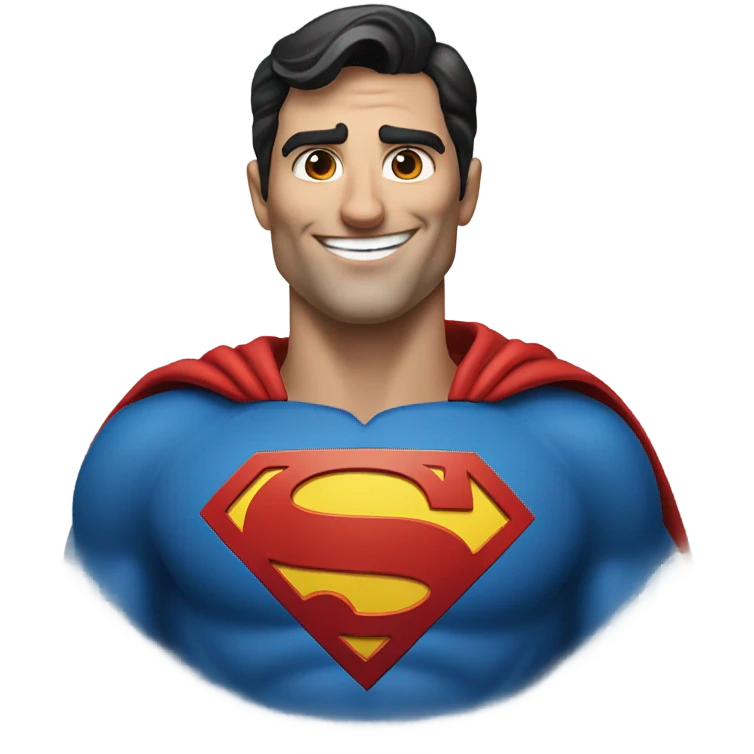smiling Superman in portrait emoji